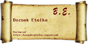 Bozsek Etelka névjegykártya