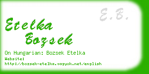 etelka bozsek business card